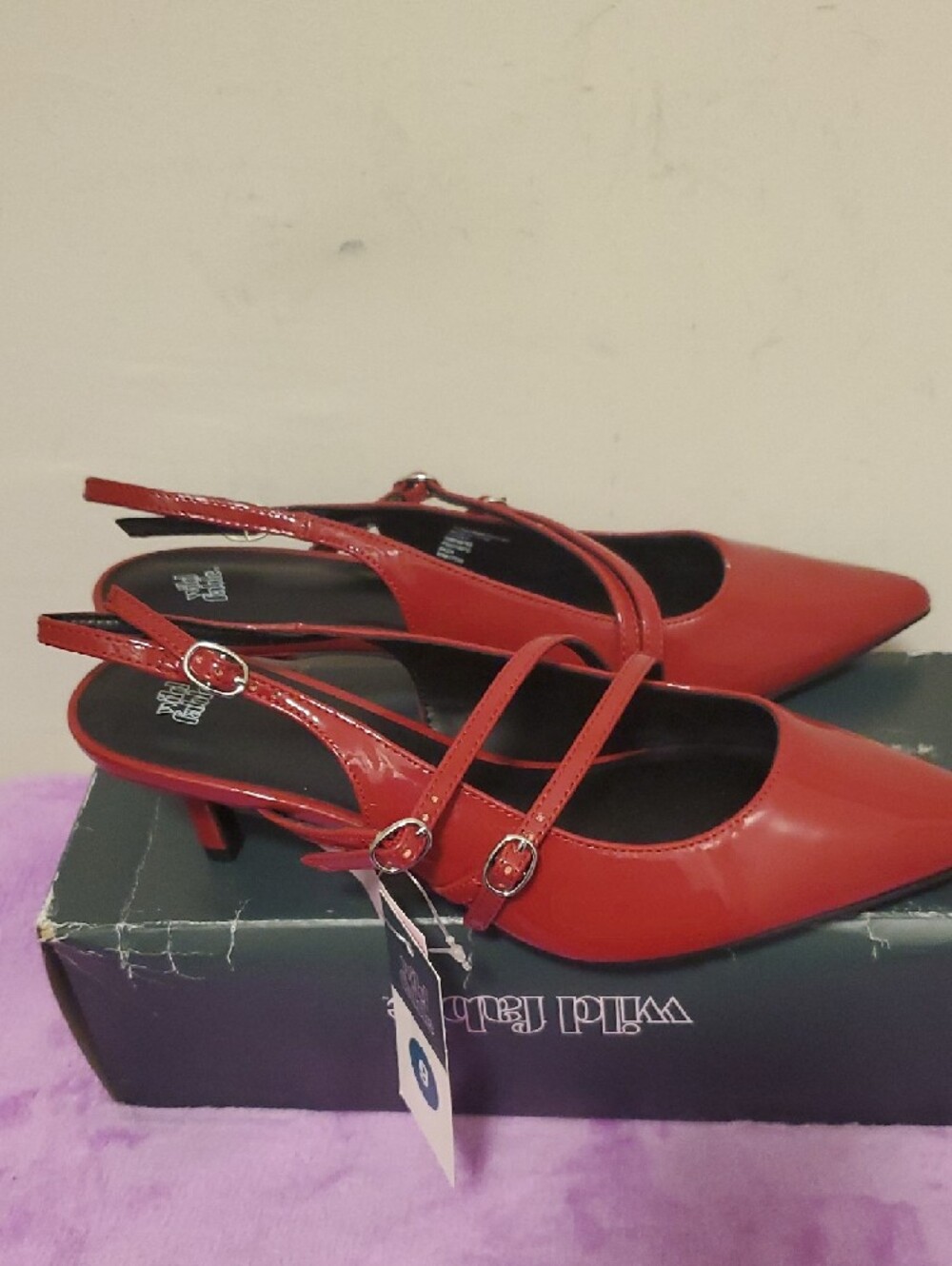 wild fable Red Pointed-Toe Double-Strap Mary Jane Flats - Picture 4 of 5